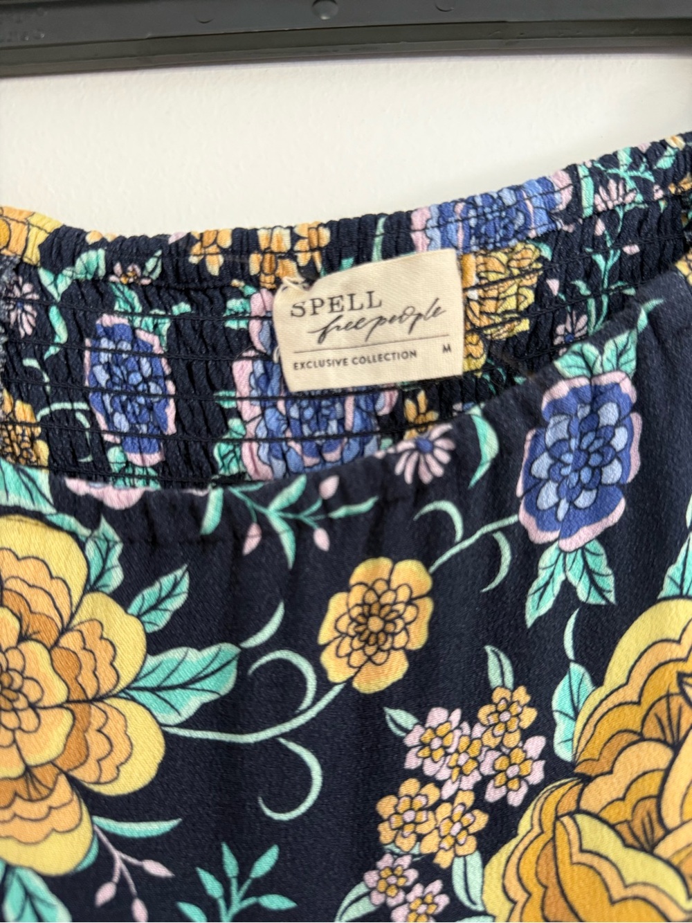 Spell Navy Maxi Skirt with Yellow & Lavender Floral Print - Picture 2 of 2